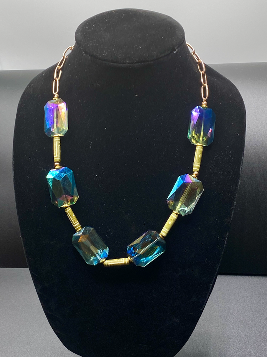 Iridescent Blue/Green Necklace